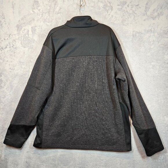 Columbia Mens XL 1/4 Zip Charcoal Gray Pullover Sherpa Collar Omni-Shield Logo - Picture 3 of 10